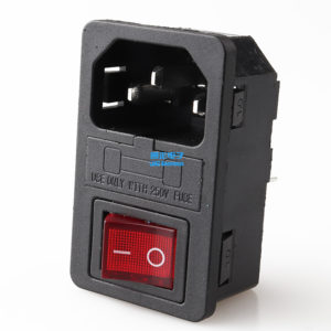 lanzmfg LZ-14-F3 IEC socket C14 with switch and single fuse snap-in type