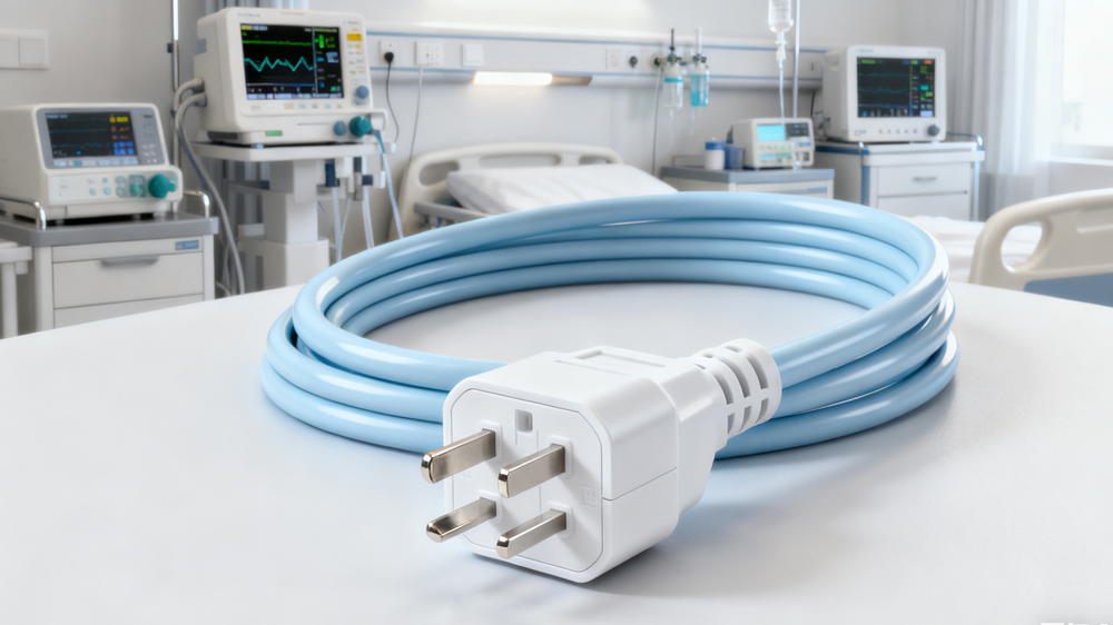 AC power cord for medical equipment
